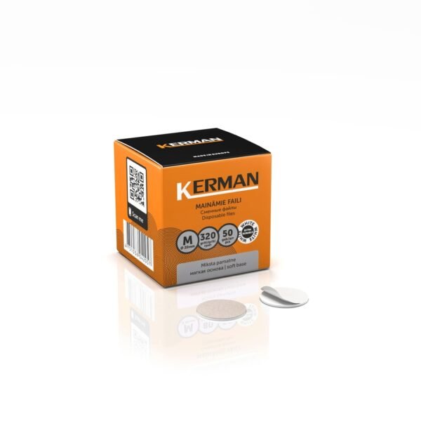 Kerman podo pedikiūro abrazyvai M 20mm balti/minkšti 50 vnt. 320grt.[M50MXD]