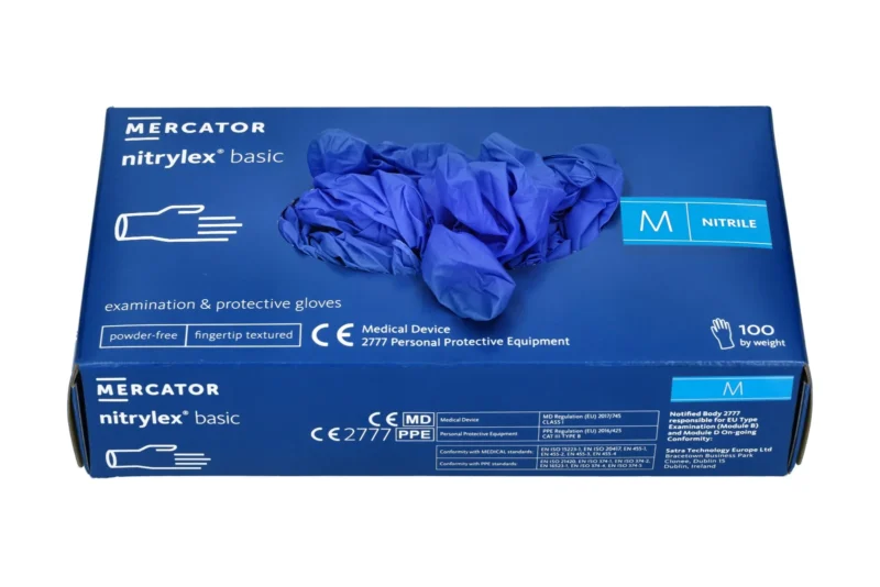 nitrylex_basic_otwarte_m_1 Mėlynos nitrilinės pirštinės Mercator Nitrylex Basic , 100vnt. M dydis