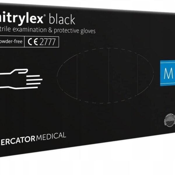 rekawice-rekawiczki-nitrylowe-czarne-m-100-sztuk-ean-5906615133292 Juodos nitrilinės pirštinės Mercator Nitrylex Black, 100vnt. M dydis