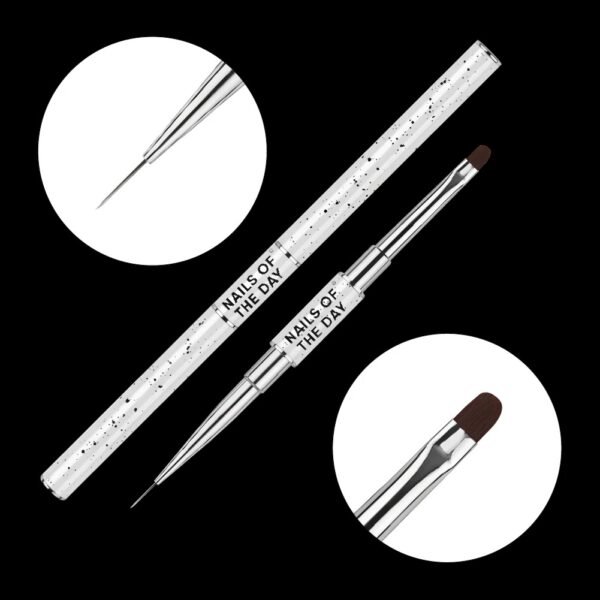 Nailsoftheday Professional Brush 2 in 1, Liner&Oval, 11mm Nailsoftheday Professional Brush 2 in 1, Liner&Oval, 11mm