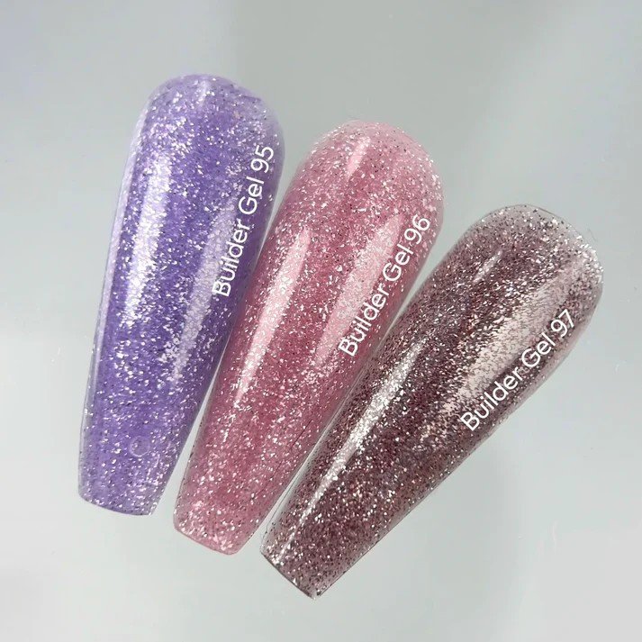 NAILSOFTHEDAY Sparkle builder gel 95 — alyvinis, atspindintis statybinis gelis, 15 ml