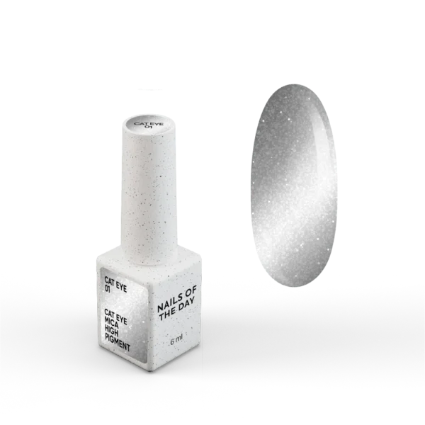 notd_cat-eye_product-card-1 NAILSOFTHEDAY Gelinis lakas „Cat Eye 01“ — sidabrinis katės akies gelinis lakas su smulkiais blizgučiais ir šviesą atspindinčiu efektu, persidengiančiu vienu sluoksniu, 6 ml