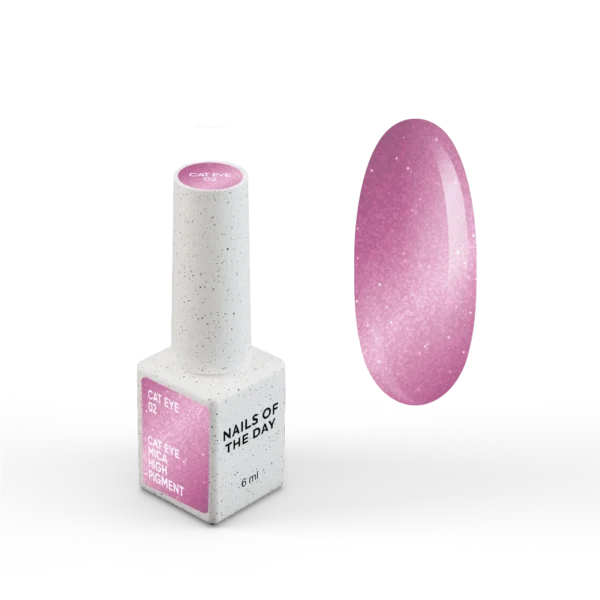 notd_cat-eye_product-card-2 NAILSOFTHEDAY Gelinis lakas „Cat Eye 02“ — rožinis katės akių tipo gelinis lakas su smulkiu blizgesiu ir šviesą atspindinčiu efektu, dengiantis vienu sluoksniu, 6 ml