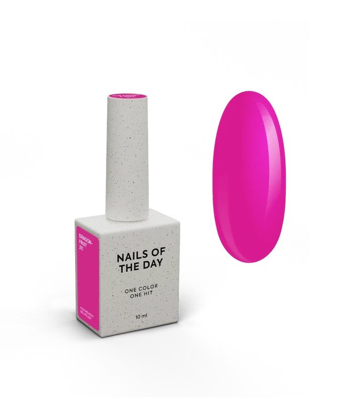 NAILSOFTHEDAY Summer Let’s special „Dragonfruit-211“, 10 ml - rausvas atspalvis, visiškai padengiantis vienu sluoksniu