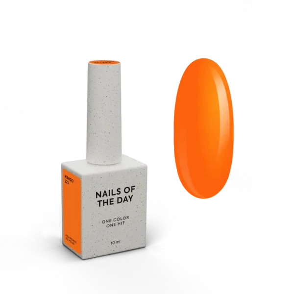 notd_gel-polish_product-card-223_png NAILSOFTHEDAY Summer Let‘s special Mango-223 — neoninės oranžinės spalvos gelinis lakas, visiškai padengiantis vienu sluoksniu, 10 ml