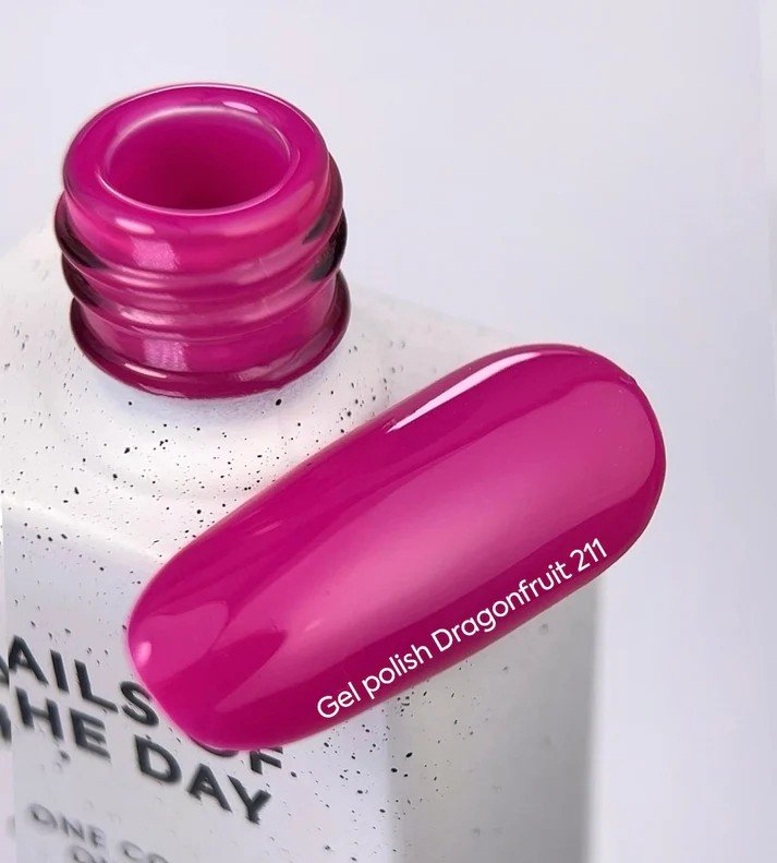 NAILSOFTHEDAY Summer Let’s special „Dragonfruit-211“, 10 ml - rausvas atspalvis, visiškai padengiantis vienu sluoksniu