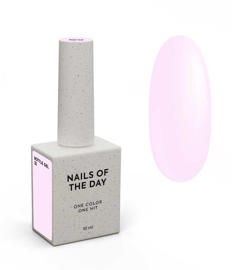 NAILSOFTHEDAY bottle gel 33 – švelniai rožinis ypač stiprus nagų stiprinimo gelis, 10 ml