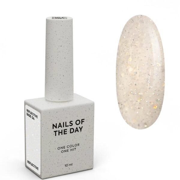 NAILSOFTHEDAY Reflective base 04 — atspindinti bazė su blizgučiais, 10 ml