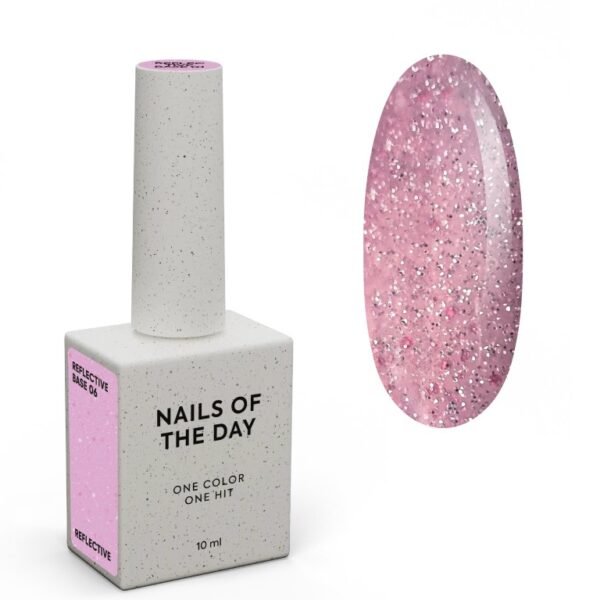 NAILSOFTHEDAY Reflective base 06 — atspindinti bazė su blizgučiais, 10 ml
