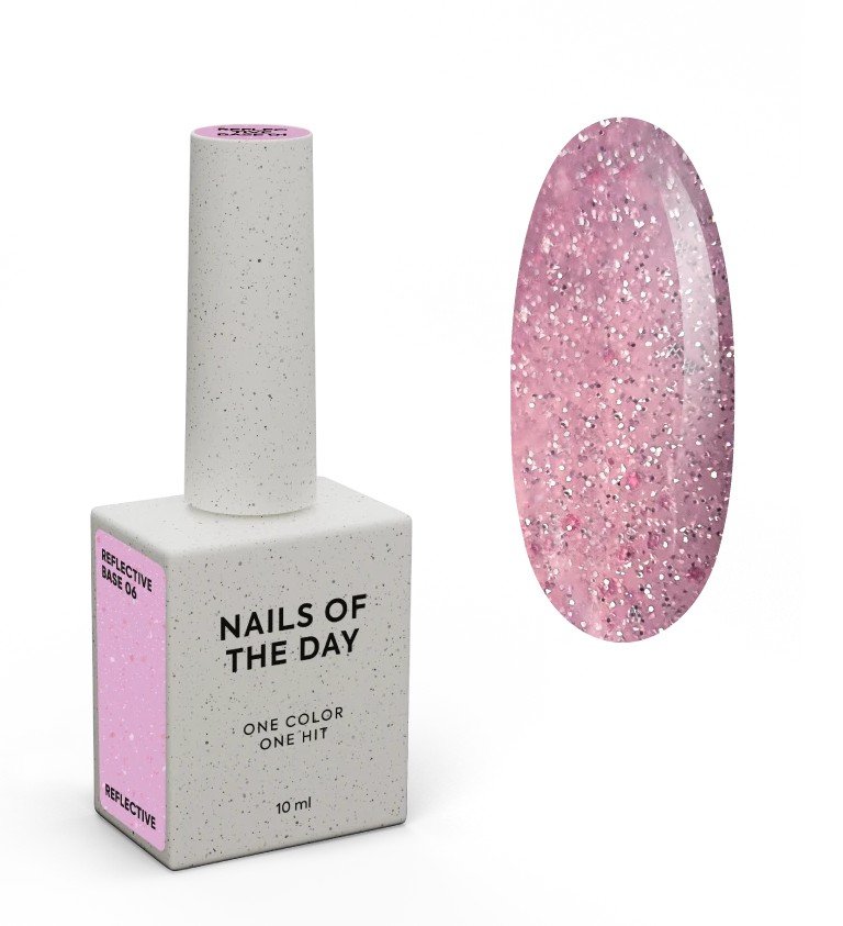 NAILSOFTHEDAY Reflective base 06 — atspindinti bazė su blizgučiais, 10 ml
