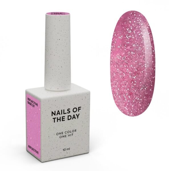 NAILSOFTHEDAY Reflective base 07 — atspindinti bazė su blizgučiais, 10 ml