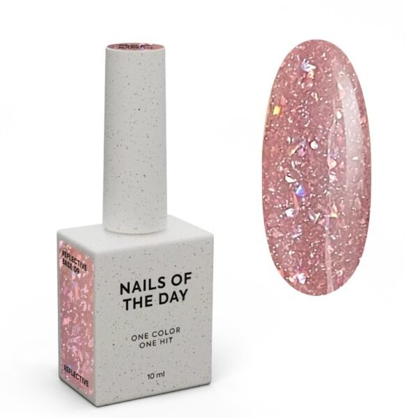 NAILSOFTHEDAY Reflective base 09 — atspindinti bazė su blizgučiais, 10 ml
