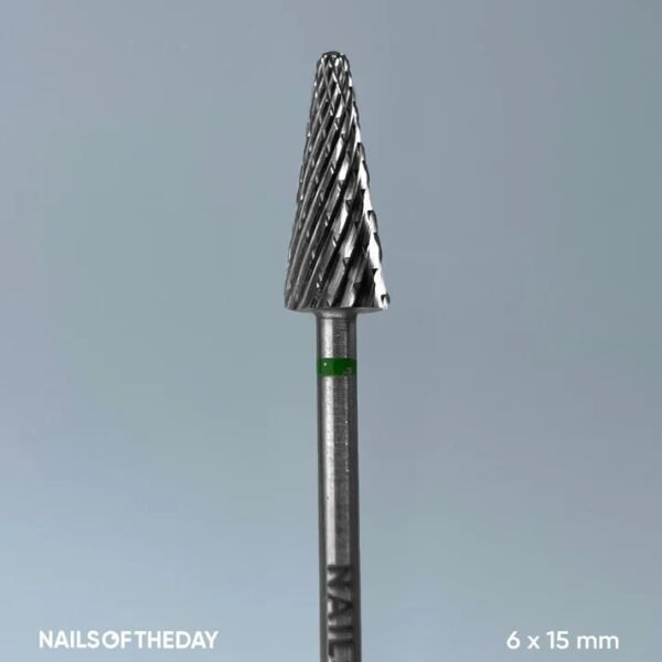 „Nailsoftheday“  firminis kietmetalio kūginis žalias antgalis Eglutė , 6 * 15 mm.