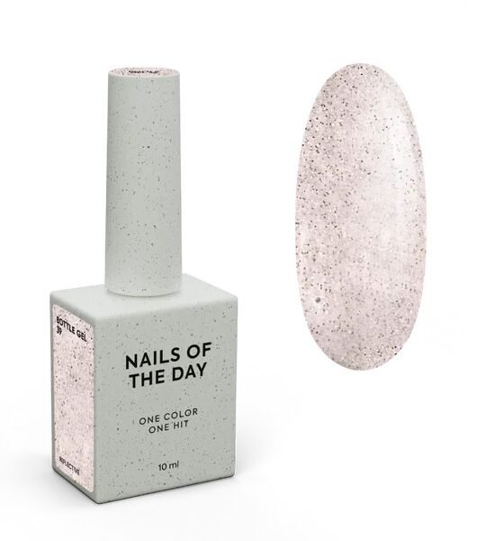 NAILSOFTHEDAY Bottle Gel 39 – kūno spalvos, atspindintis itin stiprus nagų stiprinimo gelis, 10 ml.