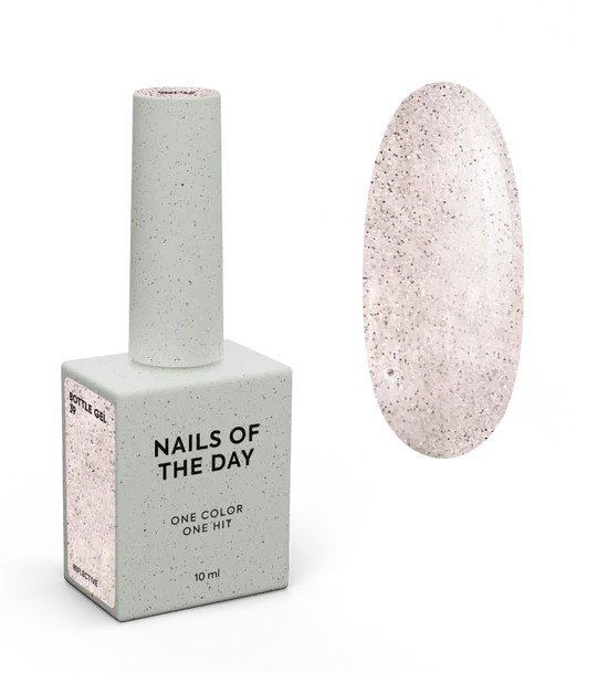 NAILSOFTHEDAY Bottle Gel 39 – kūno spalvos, atspindintis itin stiprus nagų stiprinimo gelis, 10 ml.
