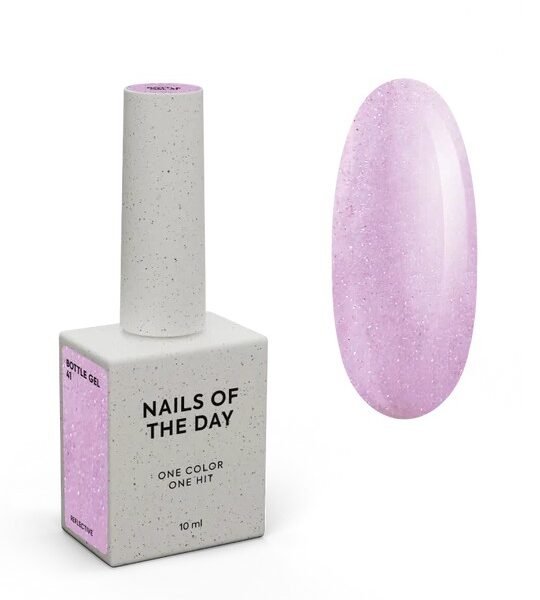 NAILSOFTHEDAY Bottle Gel 41 – rausvas, atspindintis, itin stiprus nagų stiprinimo gelis, 10 ml.