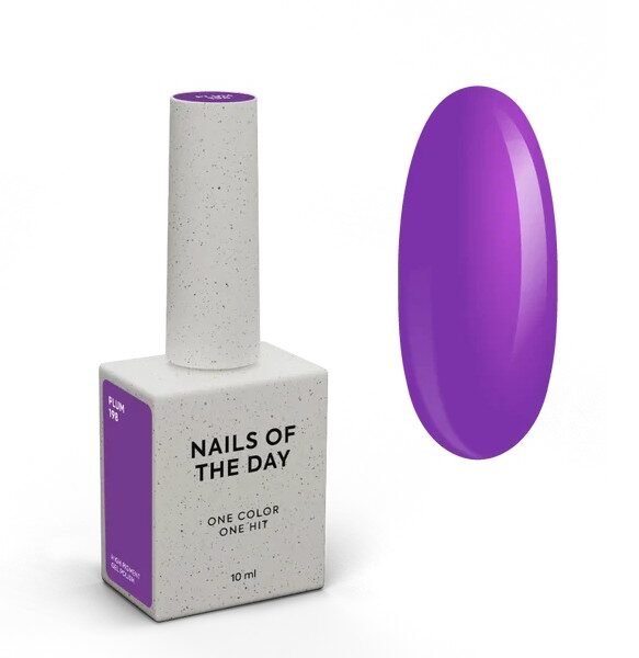 NAILSOFTHEDAY Summer let‘s special Plum-198 — slyvų violetinis gelinis lakas, kuris visiškai padengia vienu sluoksniu, 10 ml