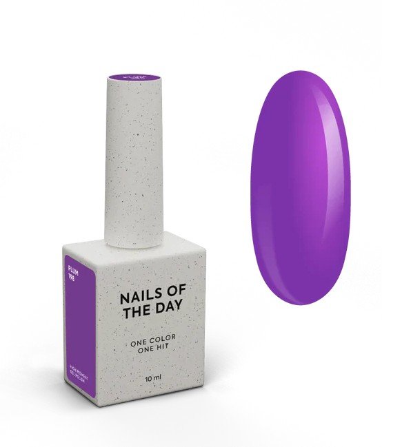 NAILSOFTHEDAY Summer let‘s special Plum-198 — slyvų violetinis gelinis lakas, kuris visiškai padengia vienu sluoksniu, 10 ml