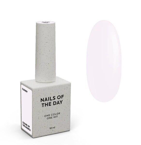 NAILSOFTHEDAY Color of the Month – Cloudy,  pieno baltumo atspalvis su subtiliu rausvu šydu, dengiantis vienu sluoksniu, 10 ml