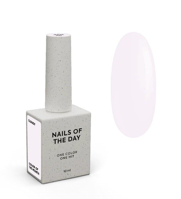 NAILSOFTHEDAY Color of the Month – Cloudy,  pieno baltumo atspalvis su subtiliu rausvu šydu, dengiantis vienu sluoksniu, 10 ml
