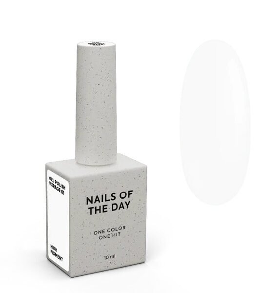 NAILSOFTHEDAY gelinis lakas „French White 002“ — šaltas itin baltas gelinis lakas, dengiantis vienu sluoksniu, 10 ml