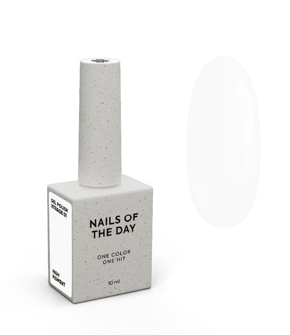 NAILSOFTHEDAY gelinis lakas „French White 002“ — šaltas itin baltas gelinis lakas, dengiantis vienu sluoksniu, 10 ml