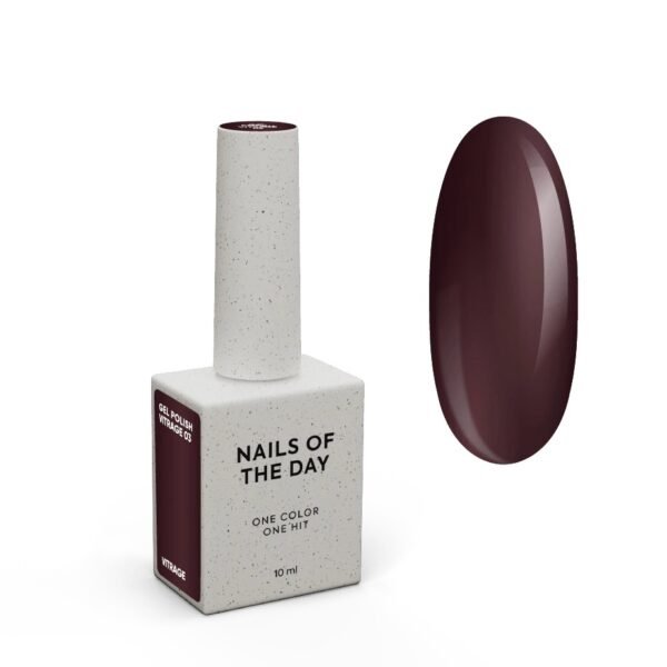 NAILSOFTHEDAY gelinis lakas Vitrage 03 — vyno spalvos vitražinis gelinis lakas, 10 ml