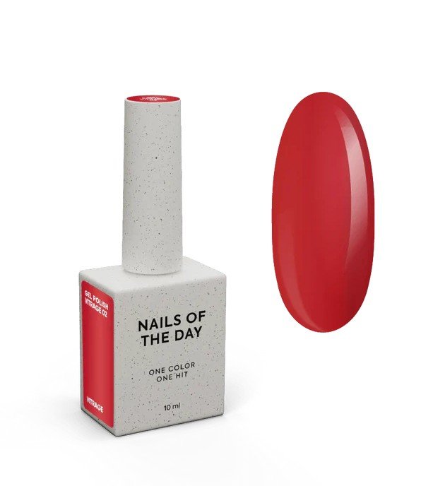 NAILSOFTHEDAY gelinis lakas Vitrage 02 — sodriai raudonas vitražinis gelinis lakas, 10 ml