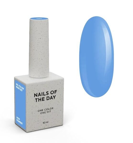 NAILSOFTHEDAY New Summer Let‘s special Wave 307 — mėlynas gelinis lakas, dengiantis vienu sluoksniu, 10 ml