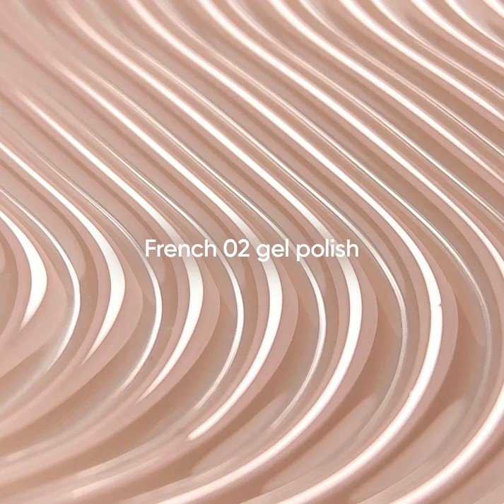 NAILSOFTHEDAY gelinis lakas „French 02“ — smėlio spalvos kūno spalvos gelinis lakas su sumažintu pigmentacijos lygiu, 10 ml