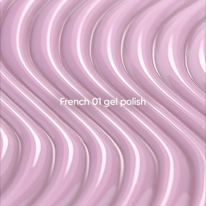 NAILSOFTHEDAY gelinis lakas „French 01“ — rausvas kūno spalvos gelinis lakas su sumažintu pigmentacijos lygiu, 10 ml