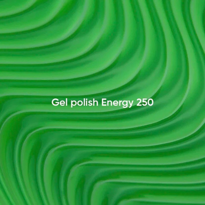 NAILSOFTHEDAY New Summer Let‘s special „Energy 250“ — ryškiai žalias gelinis lakas, dengiantis vienu sluoksniu, 10 ml