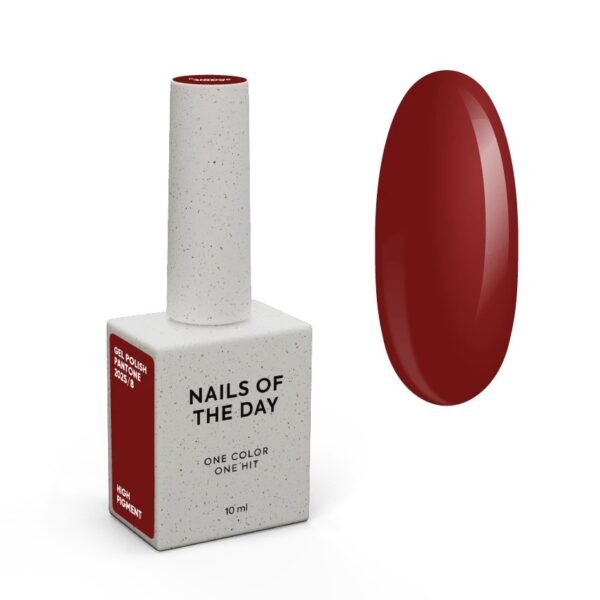 NAILSOFTHEDAY Let’s special Pantone2025/8 — tamsiai vyno raudonumo gelinis nagų lakas, dengiantis vienu sluoksniu, 10 ml