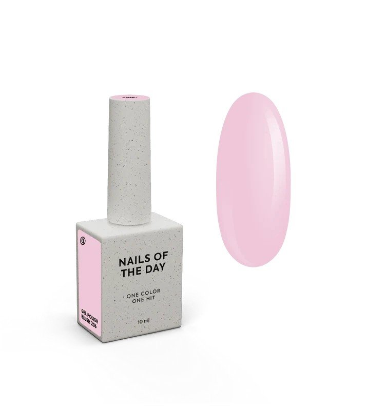 NAILSOFTHEDAY Gel polish „Bloom drop  Blush 206“- Subtilus rožinis atspalvis, visiškai padengiantis vienu sluoksniu, 10 ml.