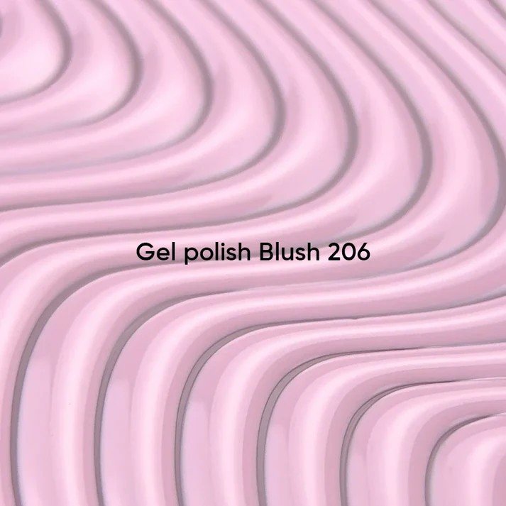 NAILSOFTHEDAY Gel polish „Bloom drop  Blush 206“- Subtilus rožinis atspalvis, visiškai padengiantis vienu sluoksniu, 10 ml.