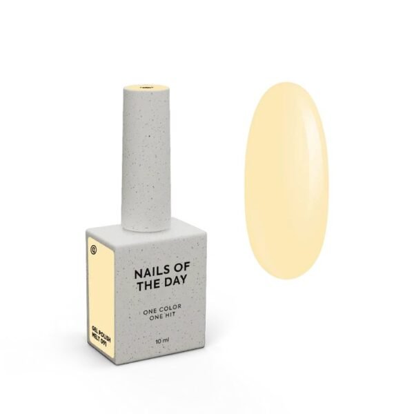 IMG-7708 NAILSOFTHEDAY Gel polish „Bloom drop Melt 091“- Subtilus geltonas atspalvis, visiškai padengiantis vienu sluoksniu, 10 ml.