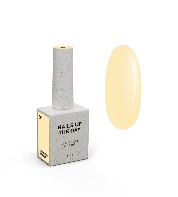 IMG-7708 NAILSOFTHEDAY Gel polish „Bloom drop Melt 091“- Subtilus geltonas atspalvis, visiškai padengiantis vienu sluoksniu, 10 ml.