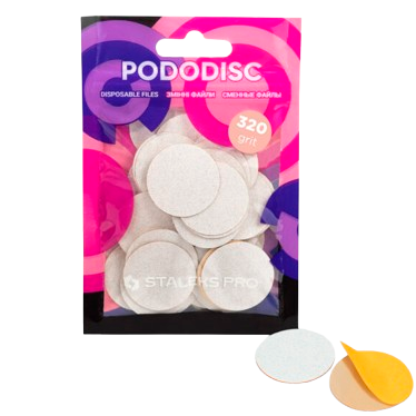 STALEKS PRO Keičiami diskeliai podo diskui L  320gr. 50vnt. [PDF-25-320W]