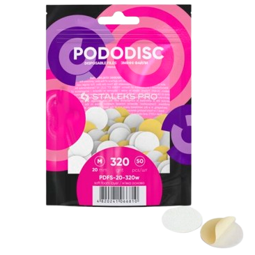 STALEKS PRO Keičiami lapeliai podo diskui SOFT M dydis 320gr. 50vnt. [PDFS-20-320W]