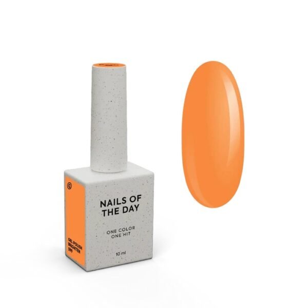 NAILSOFTHEDAY Gel polish „Bloom drop  Brighten 099“- pastelinės oranžinės spalvos, padengimas vienu sluoksniu, 10 ml