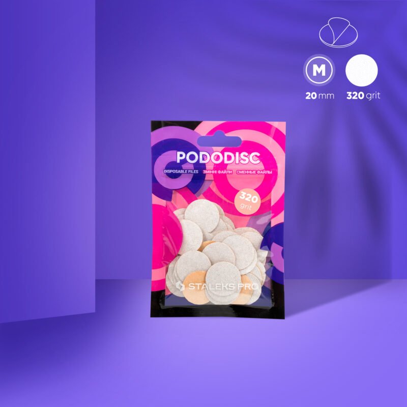 STALEKS PRO Keičiami diskeliai podo diskui M dydis 320gr. 50vnt. [PDF-20-320W]