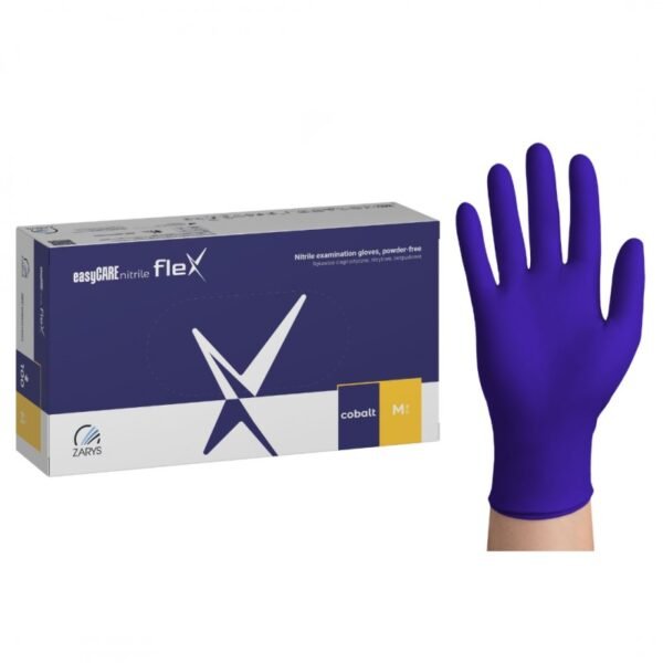 Nitrilo pirštinės, be pudros, easyCARE Nitrile Flex Cobalt, M dydis 100 vnt.