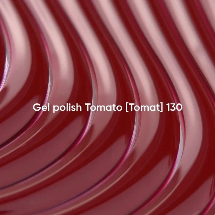 NAILSOFTHEDAY Borsch collection gel polish „Tomato“ 130 – pomidorų raudonumo gelinis lakas, dengiantis vienu sluoksniu, 10 ml.