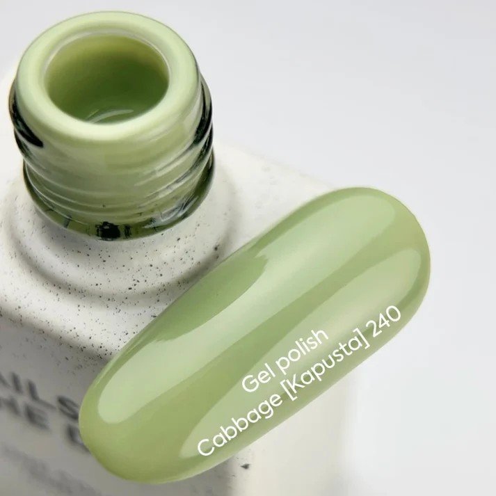 NAILSOFTHEDAY Borsch collection „Cabbage 240“ – žalios spalvos gelinis lakas, dengiantis vienu sluoksniu, 10 ml.