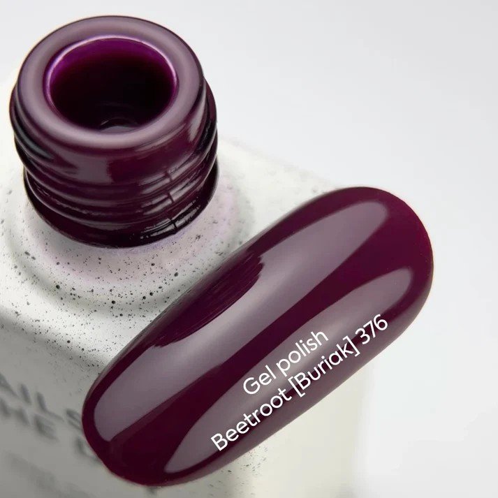 NAILSOFTHEDAY Borsch collection „Beetroot 376“ – burokėlių violetinis gelinis lakas, dengiantis vienu sluoksniu, 10 ml