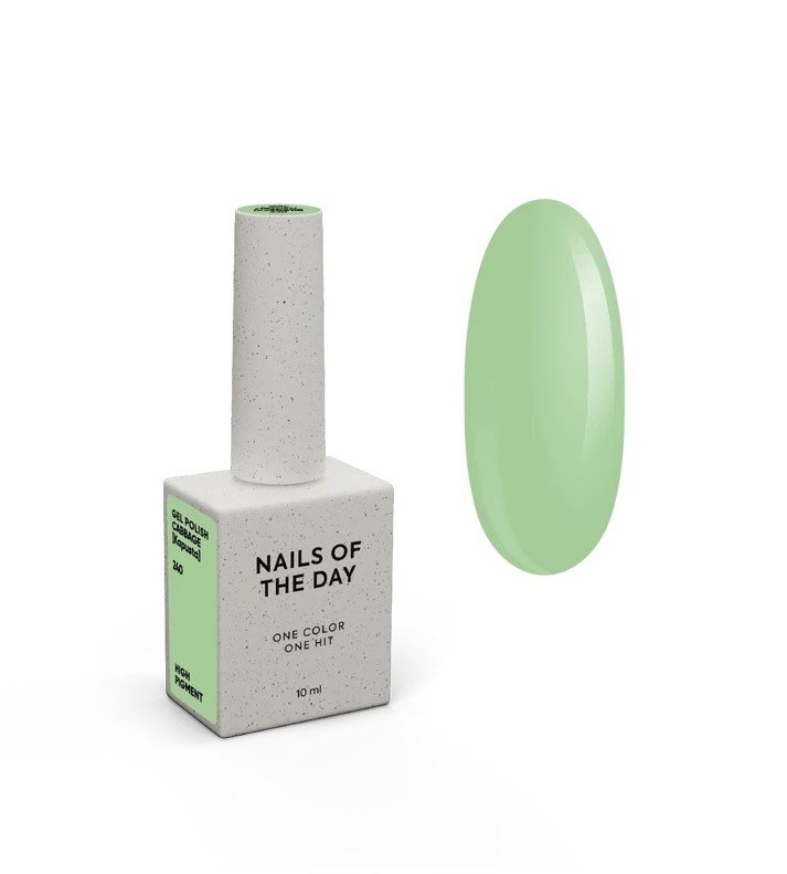 NAILSOFTHEDAY Borsch collection „Cabbage 240“ – žalios spalvos gelinis lakas, dengiantis vienu sluoksniu, 10 ml.