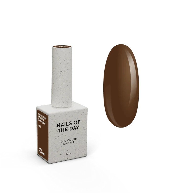 NAILSOFTHEDAY Borsch collection „Potato“ 044 – rudas gelinis lakas dengiantis vienu sluoksniu, 10 ml