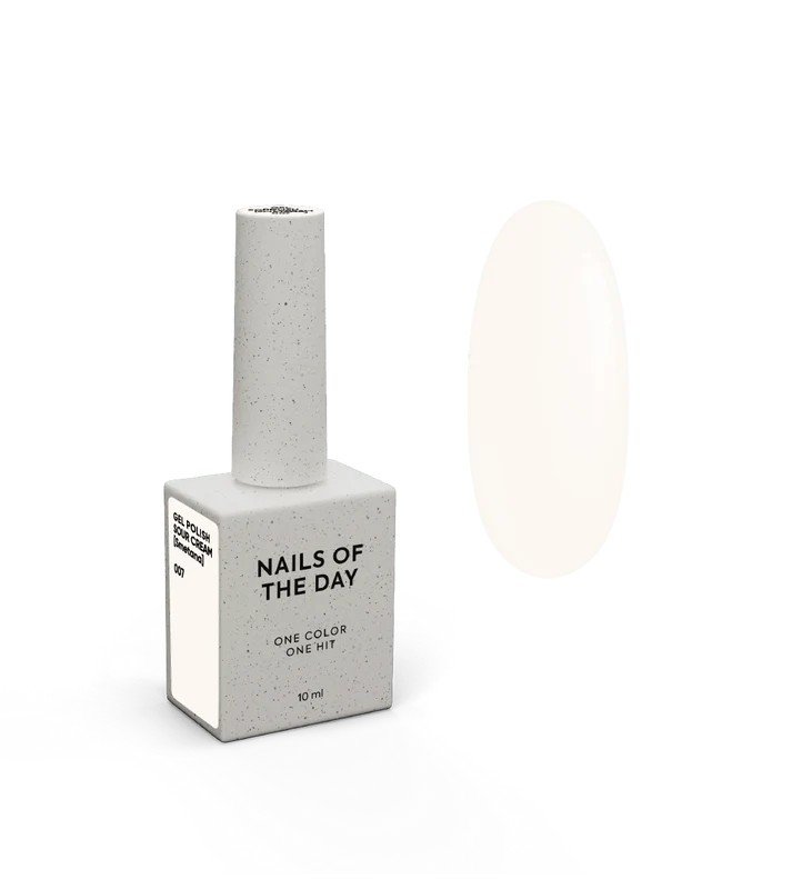 NAILSOFTHEDAY Borsch collection „Sour Cream“ 007 – Lengvas, kreminis, pieniškas gelinis lakas, 10 ml.