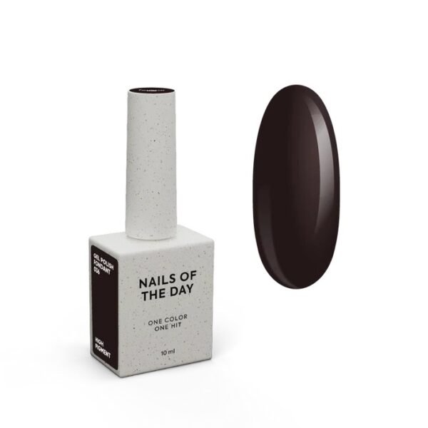 NAILSOFTHEDAY Autum gel polish „Fondant“ – tamsiai rudas gelinis lakas, dengiantis vienu sluoksniu, 10 ml