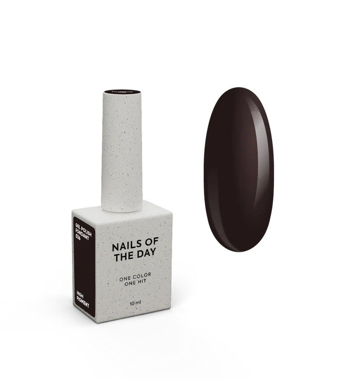 NAILSOFTHEDAY Autum gel polish „Fondant“ – tamsiai rudas gelinis lakas, dengiantis vienu sluoksniu, 10 ml
